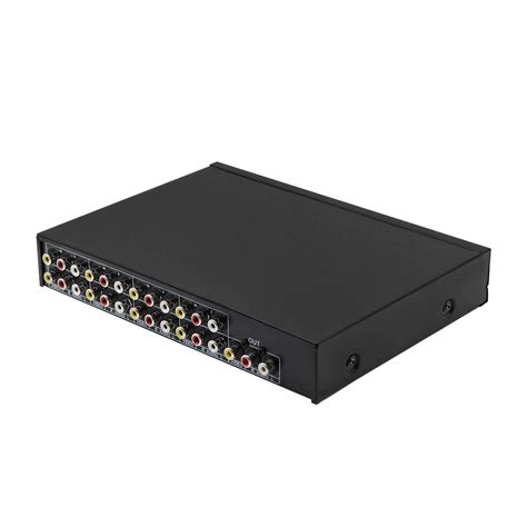 rca av splitter|8 Ports AV Splitter 8 way Video Audio Splitter Box 1 in 8 out RCA .